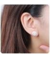 Flower Pearl With CZ Stud Earring STS-3391
